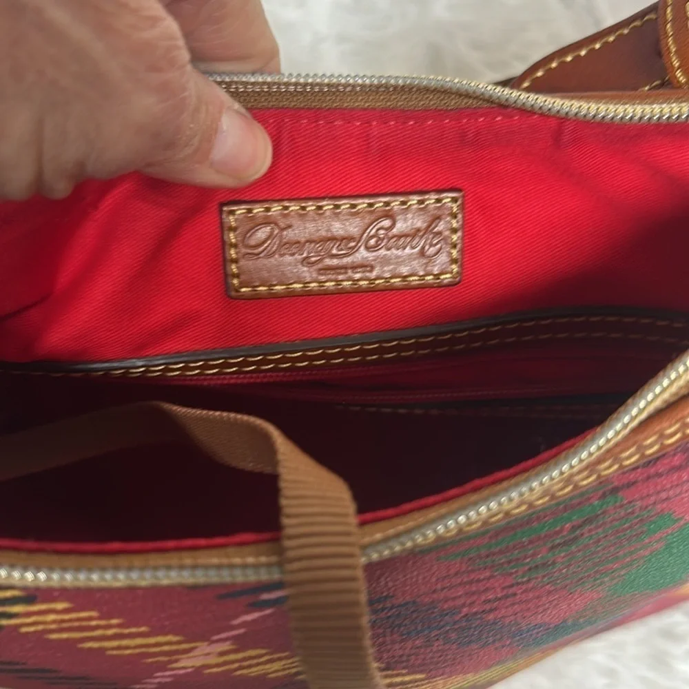 Dooney and Bourke Plaid Tartan Dome Handbag with Pebbled leather